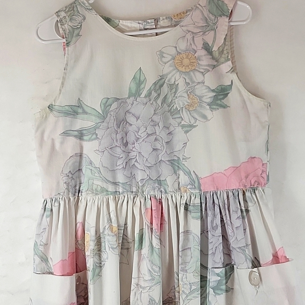 Vintage "Made Especially For You"  Pastel Floral Sleeveless Maxi Dress Size XL - Picture 2 of 7